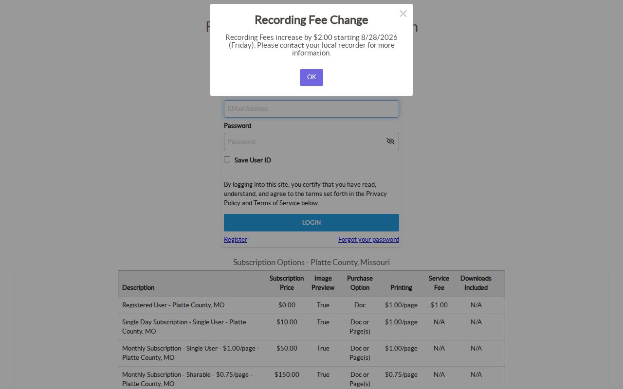 Kansas City residents directory Platte County recorder iRecord login