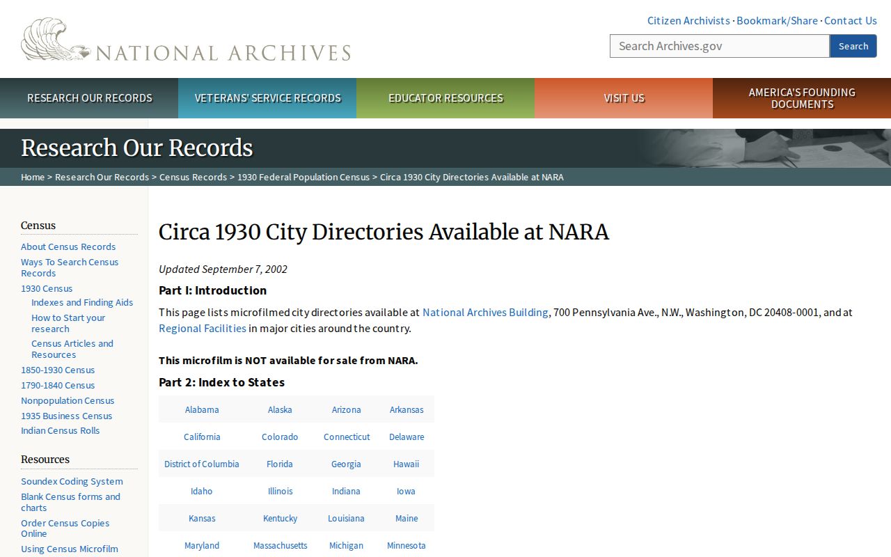 Kansas City previous residents research through the National Archives city-directory guide
