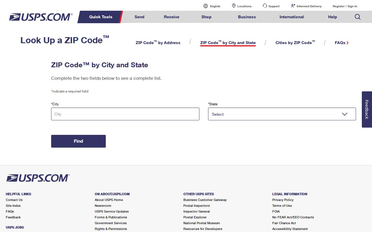 Kansas City ZIP code directory USPS city and state lookup